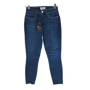 Paige Bombshell High Rise Skinny Jeans Montreux Ragged Blue Denim 26